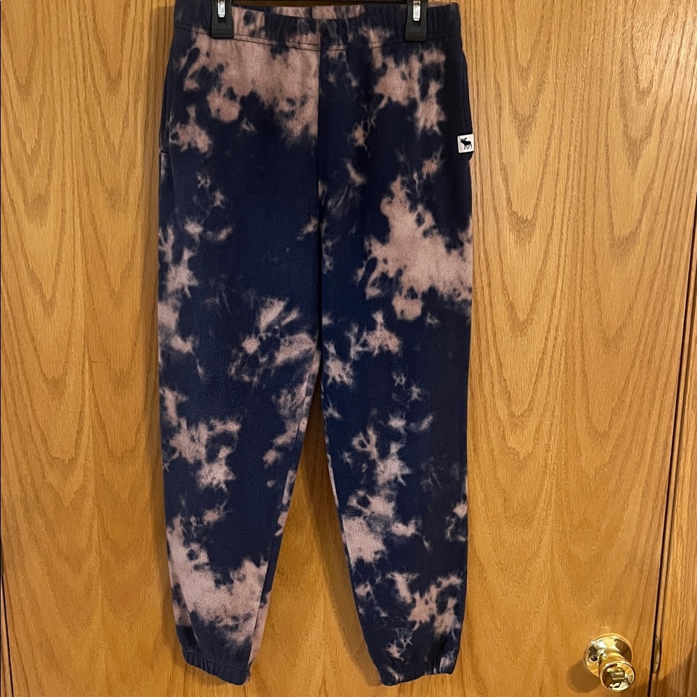 Abercrombie Kids Navy and Pink Tie-Dye Joggers